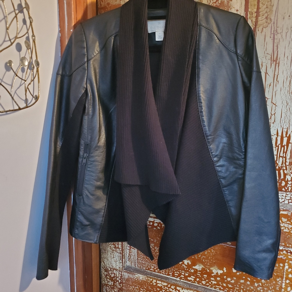 Black leather jacket